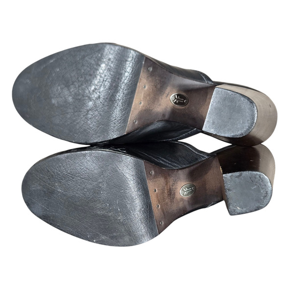 Frye Jessica Clog Womens 9.5 Black Leather Platform Braid Wood Heel Western - Picture 11 of 12